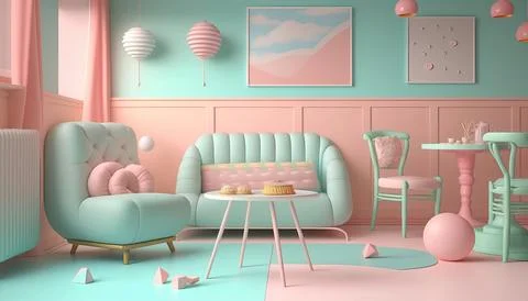 Candy and Ice cream composition. UI UX Background Stock Illustration