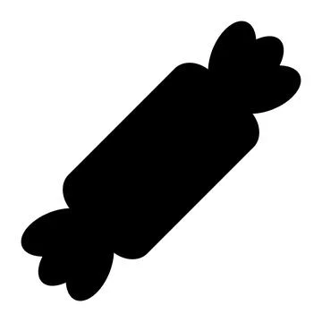 Candy and sweets silhouette icon. Wrapped chocolate and caramel candy. Vector 스톡 일러스트