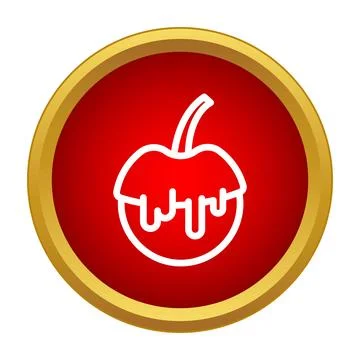 Candy apple icon presenting sweet dessert fruit treat Stock Illustration