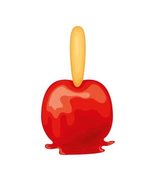 Candy apple in stick Stock Illustration