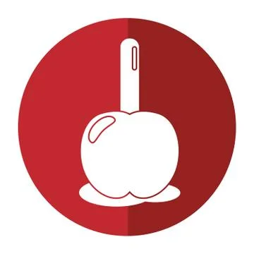 Candy apple with stick shadow Stock Illustration
