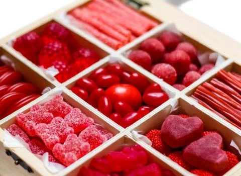 Candy assortment in a box Stock Photos