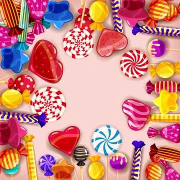 Candy background set of different colors of candy, candy, sweets, candy, jelly Stock Illustration