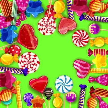Candy background set of different colors of candy, candy, sweets, candy, jelly Stock Illustration