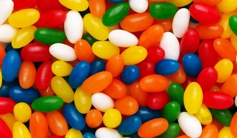 Candy backgrounds.  Assorted jelly beans, sweet.  Colorful image great for ba Stock Photos