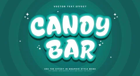 Candy bar 3D Editable text effect Illustrazione stock