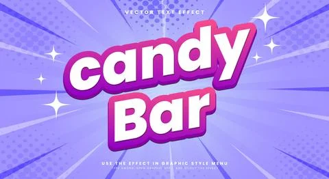 Candy bar 3d editable text effect Stock Illustration