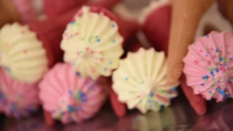 Candy bar. Colored candy cones Stock Footage 152303846