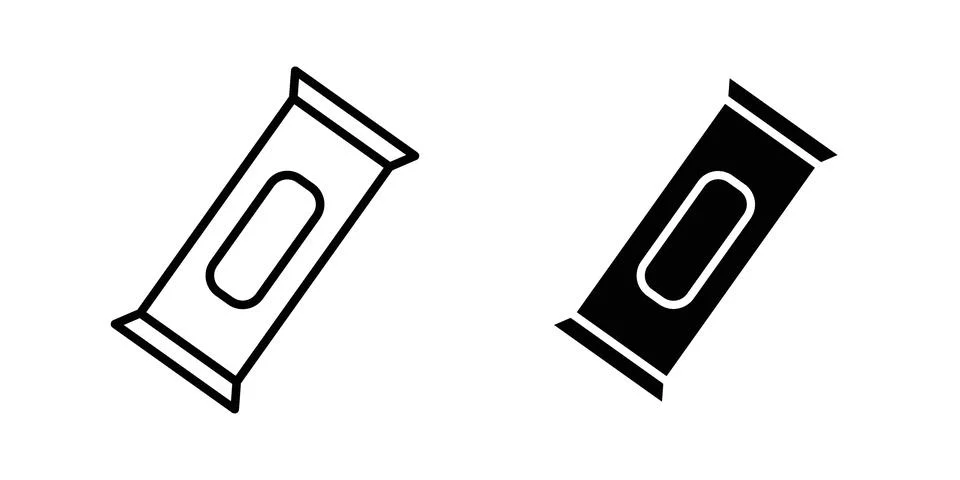 Candy-bar icon silhouette vector set. thin line pack Stock Illustration