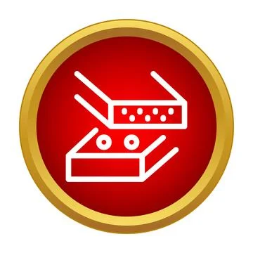 Candy bar nougat with nuts simple icon Stock Illustration