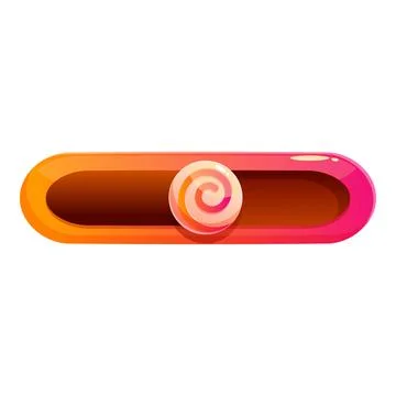 Candy bar scroll loading game ui element with pink spiral lollypop Illustrazione stock