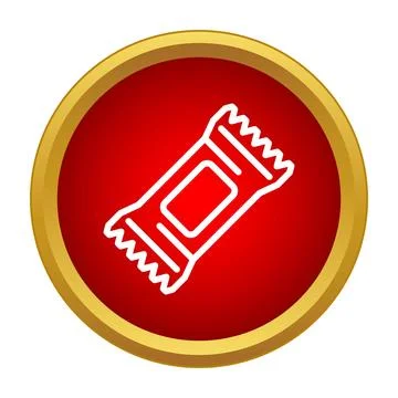 Candy bar snack icon inside red circle 스톡 일러스트