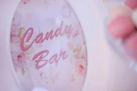 Candy bar text in a white frame Stock Photos