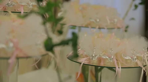 Candy Bar with various sweets and decorations Stock Footage 61491796