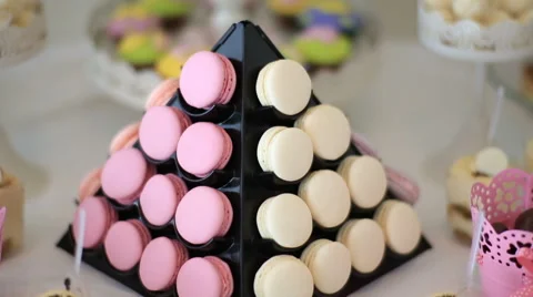 Candy Bar Wedding, candy buffet, delicious Candy bar at a wedding Stock Footage 67341842