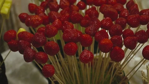 Candy Bar Wedding, candy buffet, chocolate fountain, cakes Stock Footage 86603949