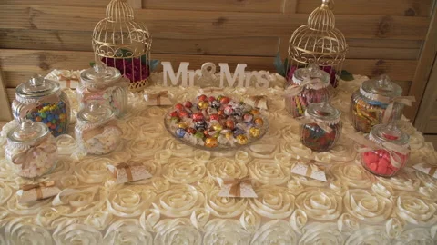 Candy Bar Wedding, candy buffet Stock Footage 196999707