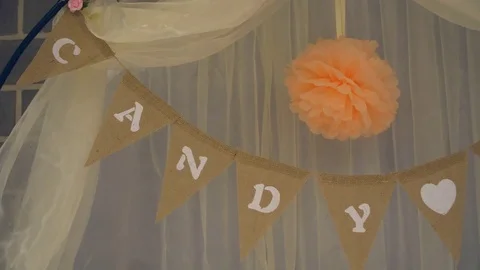 Candy bar on wedding ceremony with a lot of different candies and beverages Stock Footage 82443260