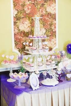 Candy bar at a wedding Stock Photos