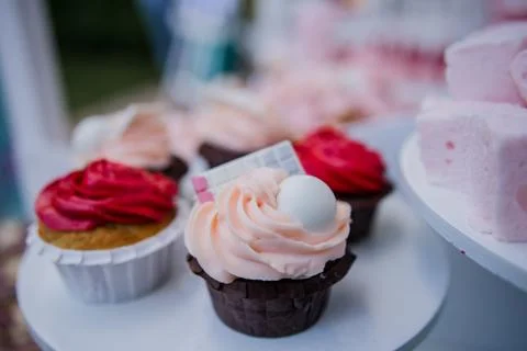 Candy bar at a wedding with sweets Foto stock