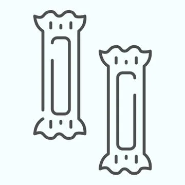 Candy bars thin line icon. Two small snacks vector illustration isolated on Stock Illustration