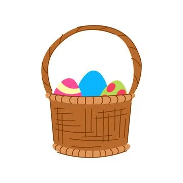 Candy basket easter cartoon vector illustration Stock Illustration