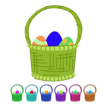 Candy basket easter vector cartoon graphic Stock Illustration