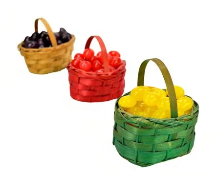 Candy baskets Stock Photos