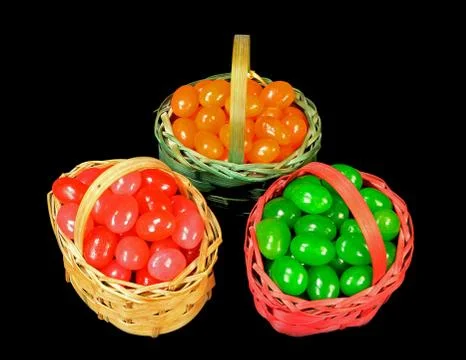Candy baskets Stock Photos