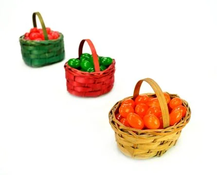 Candy baskets Stock Photos