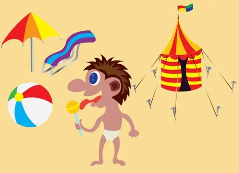 Candy beach Stock Illustration