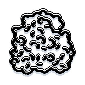 Candy beans doodle drawing outline graphic Stock Illustration