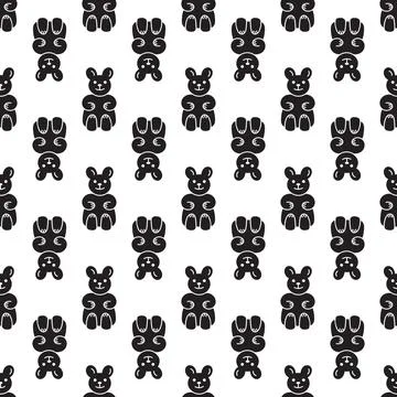 Candy bear pattern seamless vector Stock Illustration