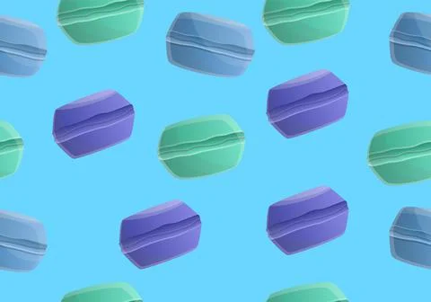 Candy blue macaroon pattern, cartoon style Illustrazione stock