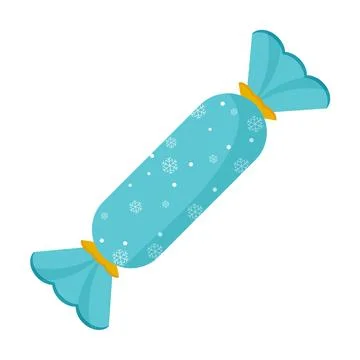 Candy in blue wrapper with dots Stock Illustration
