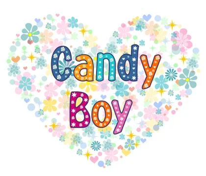 Candy boy greeting card. イラスト素材