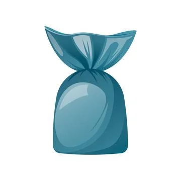 Candy in a bright blue wrapper. Cartoon vector illustration of sweet. Stock Illustration