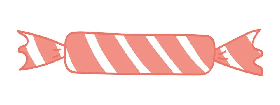 Candy in bright wrapper, paper illustration isolated. Stock Illustration