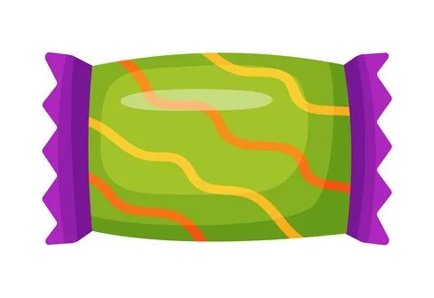 Candy in bright wrapping. flat vector style. 스톡 일러스트