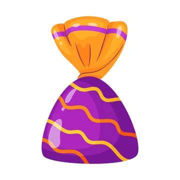Candy in bright wrapping. flat vector style. Stock Illustration