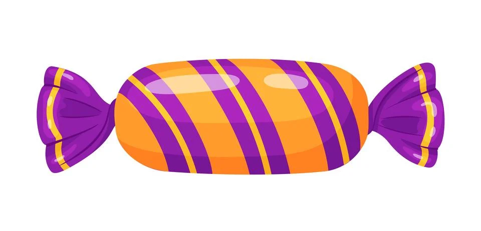 Candy in bright wrapping. flat vector style. イラスト素材