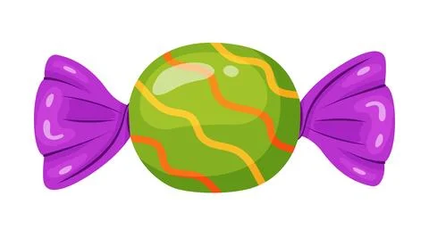 Candy in bright wrapping. flat vector style. Stock Illustration