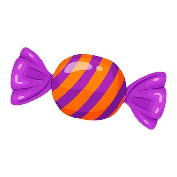 Candy in bright wrapping. flat vector style. Illustrazione stock