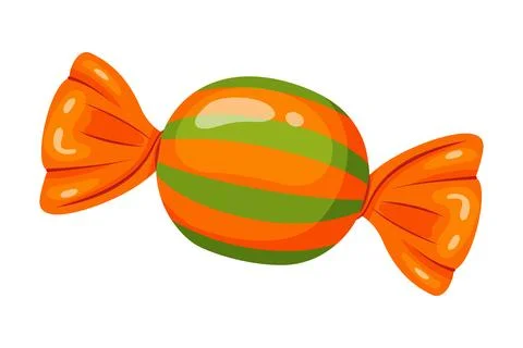 Candy in bright wrapping. flat vector style. 스톡 일러스트