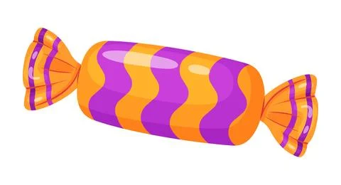 Candy in bright wrapping. flat vector style. Stock Illustration