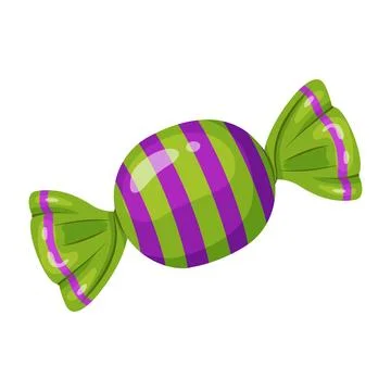 Candy in bright wrapping. flat vector style. Illustrazione stock