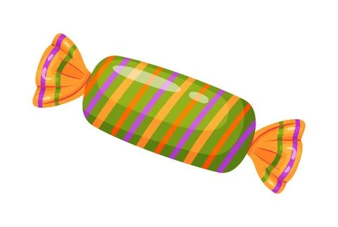 Candy in bright wrapping. flat vector style. 스톡 일러스트