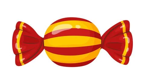 Candy in bright wrapping. flat vector style. Stock Illustration