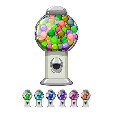 Candy bubblegum machine cartoon vector graphic Stock Illustration