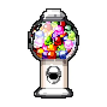 Candy bubblegum machine game pixel art vector illustration Illustrazione stock
